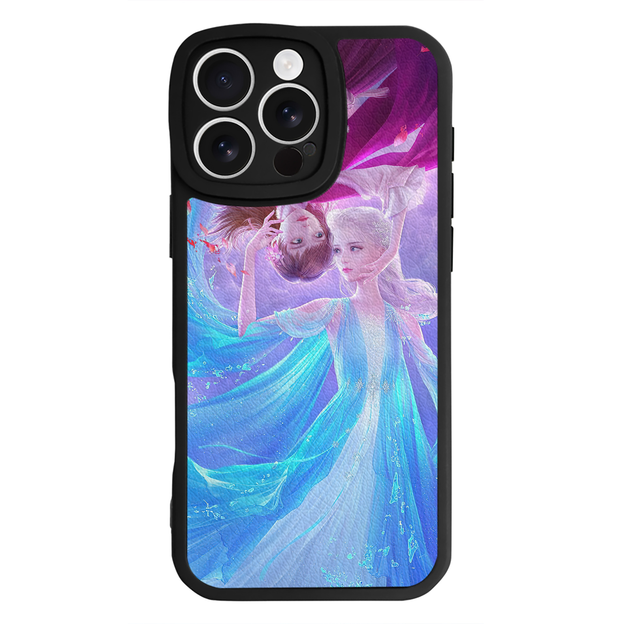 （画像用） アナと雪の女王 アンナ エルサ Frozen Anna Elsa 【iPhone 16シリーズ対応】シリコンスマホケース（レザー調） 材質：シリコン